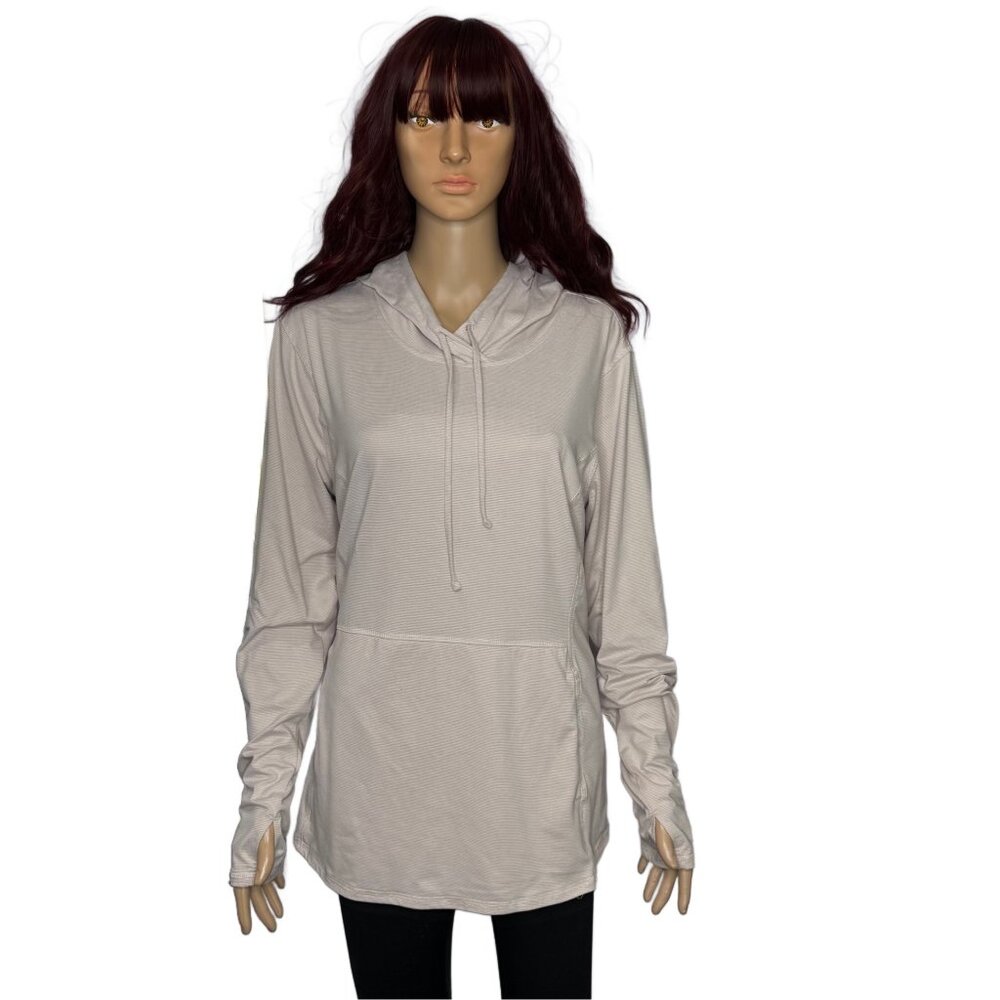 👟RBX Long Sleeve Hoodie Tunic w/Thumb Holes Striped Light Pink Color Size XL